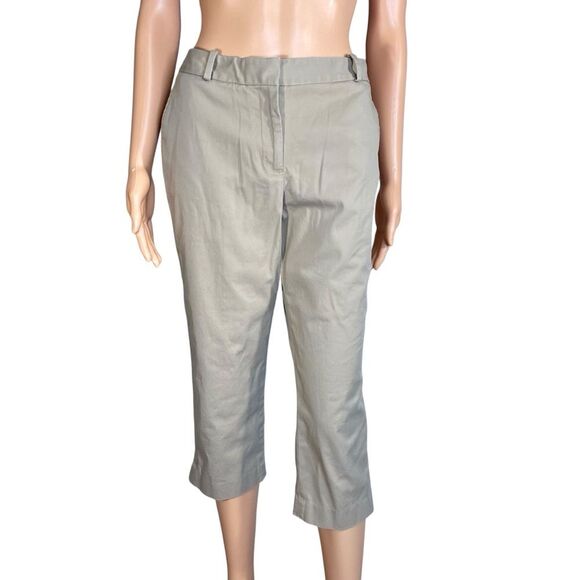 Talbots Signature Beige Capris Womens Size 8 Fitted Cropped Cotton Blend - Picture 1 of 6